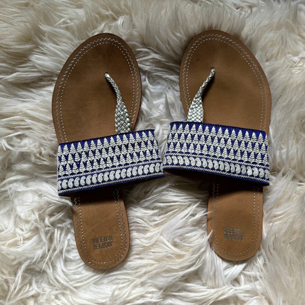 Jasper & Jeera leather fabric sandals size 41